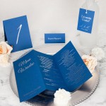 Winietki ślubne ze srebrnym wykończeniem - Blue Envelope - PRÓBKA